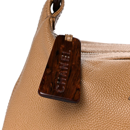 Chanel Caviar CC Wood Chain Hobo Maize 9 of 12