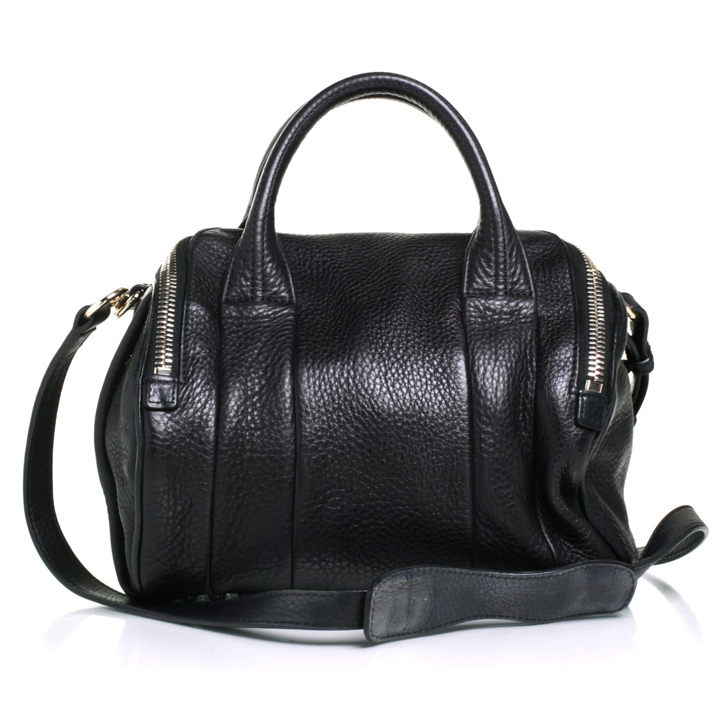 Pebbled Leather Rockie Black w Pale Gold Hardware