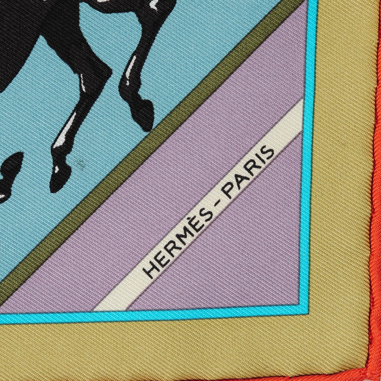 Hermes Silk Les Courses Pocket Square 3 of 5