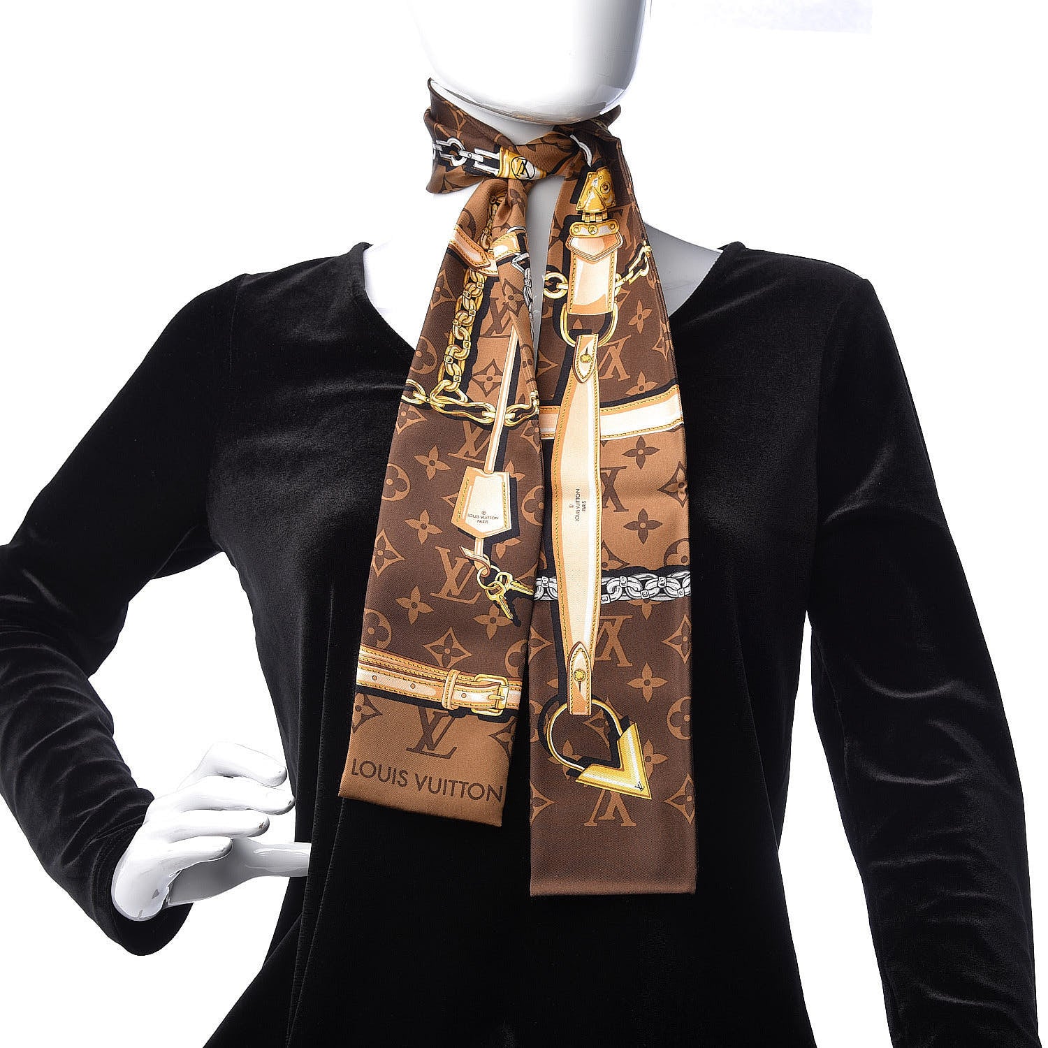 Louis Vuitton Silk Monogram Confidential Bandeau Brown 2 of 4