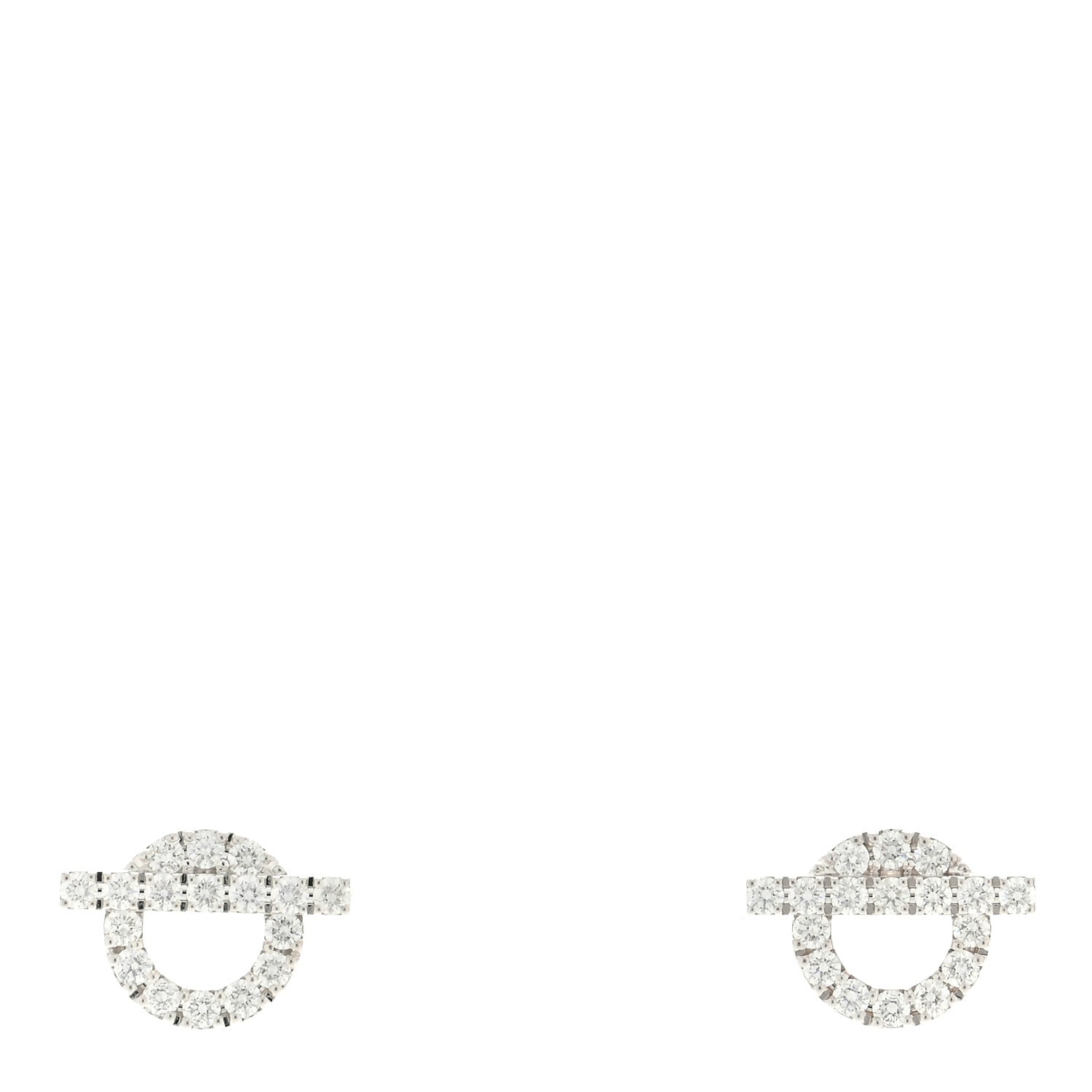 Hermes 18K White Gold Diamond Finesse Earrings 1 of 5