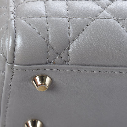 Christian Dior Metallic Lambskin Cannage Mini Lady Dior Grey 19 of 22