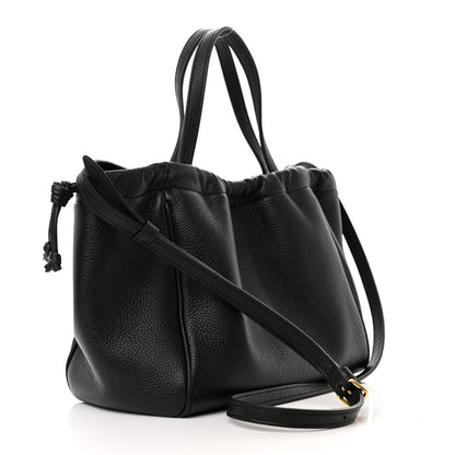 Celine Calfskin Cuir Small Triomphe Cabas Drawstring Black 3 of 10