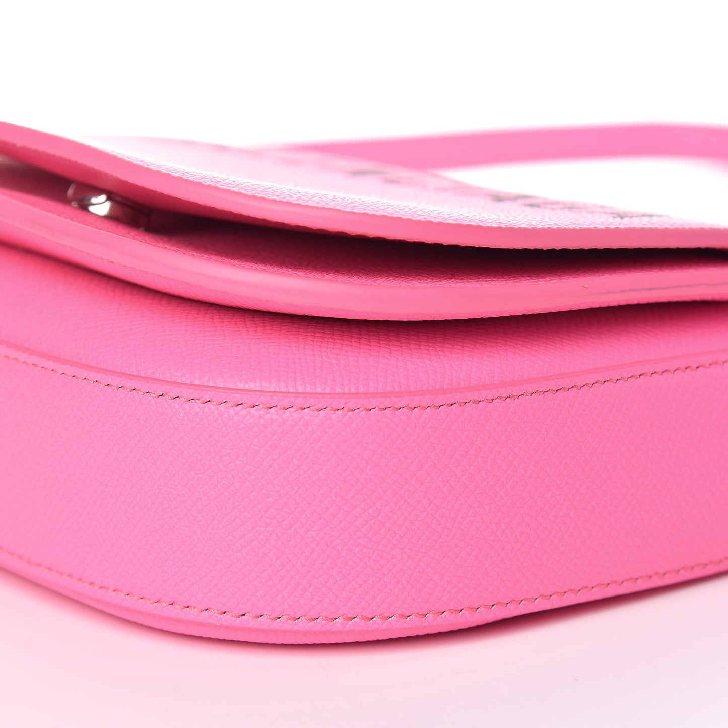 Signature Grained Calfskin Logo Ville Day Bag Acid Pink Black