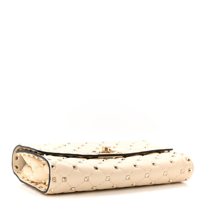 Valentino Garavani Lambskin Rockstud Spike Wallet on Chain Light Ivory 4 of 9