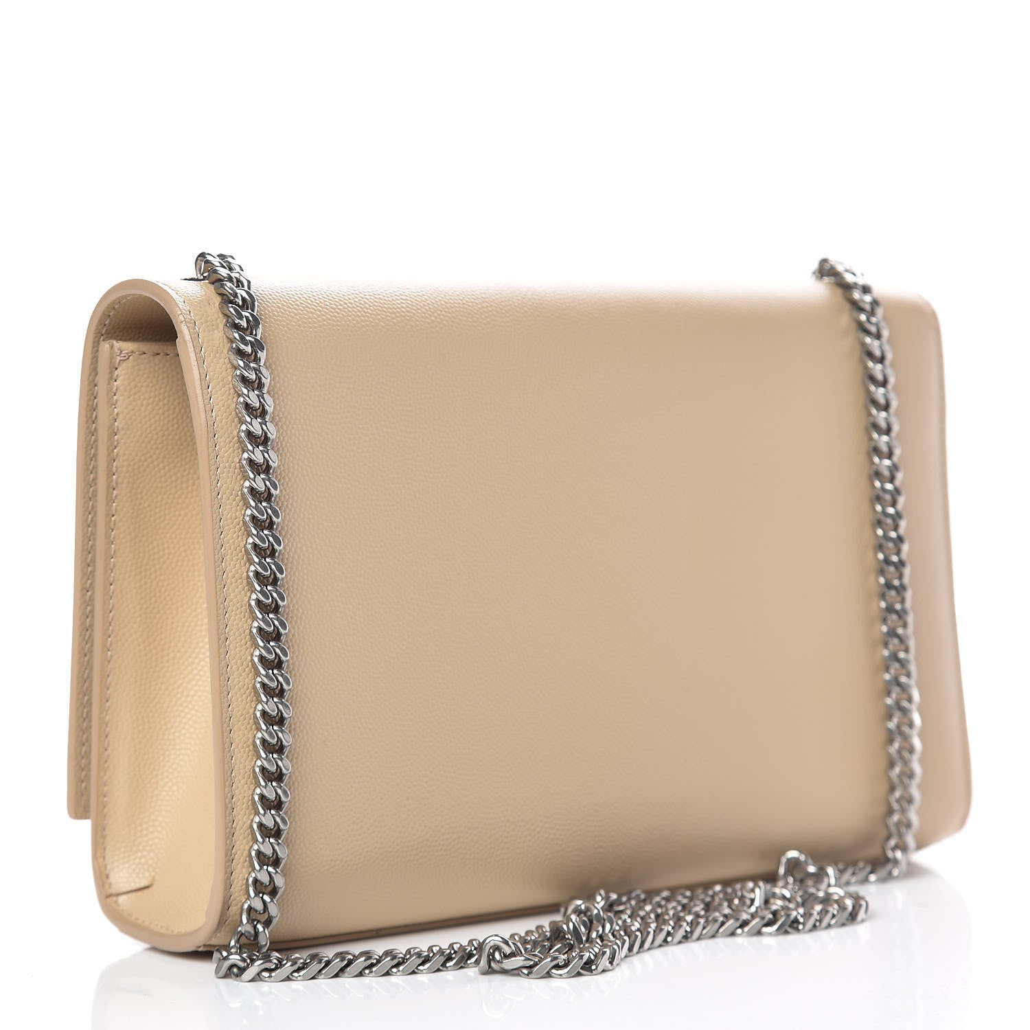Saint Laurent Grain De Poudre Medium Monogram Kate Satchel Nude Powder 3 of 9
