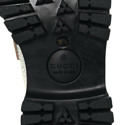 Gucci Mini Diamond Storm Silk Calfskin Womens Harald Horsebit 25mm Platform Loafers 36.5 Silver 7 of 11