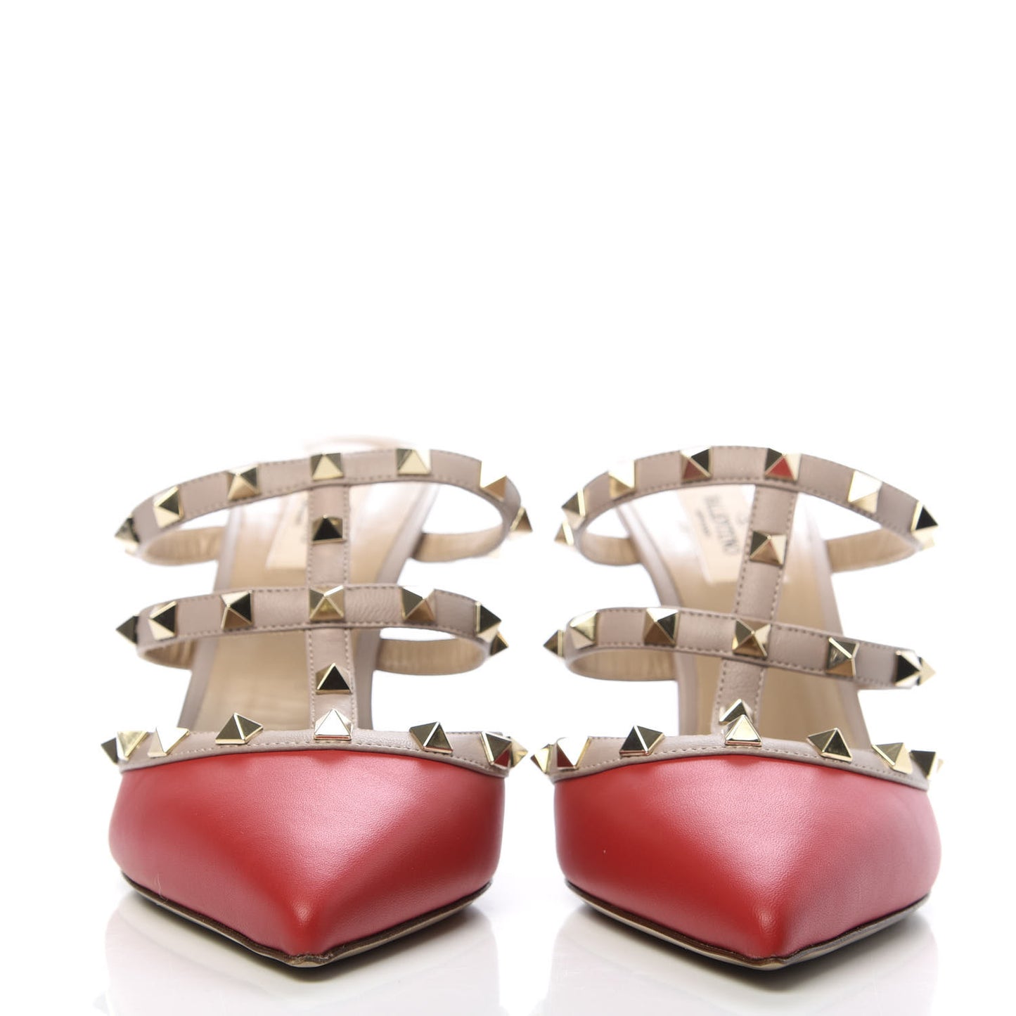 Calfskin Rockstud 90mm Cage Mules 39 Rouge Pur Poudre
