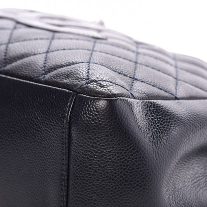 Chanel Caviar Quilted Grand Shopping Tote GST Dark Navy Blue 12 of 14