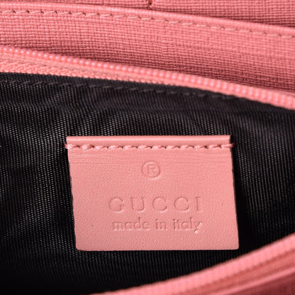 Gucci GG Supreme Monogram Embroidered Face Zip Around Wallet Pink 6 of 9