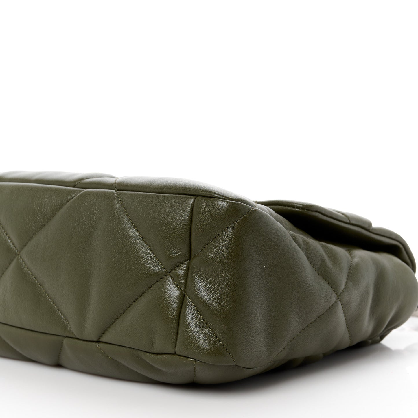 Lambskin Quilted Large Chanel 19 Flap Khaki