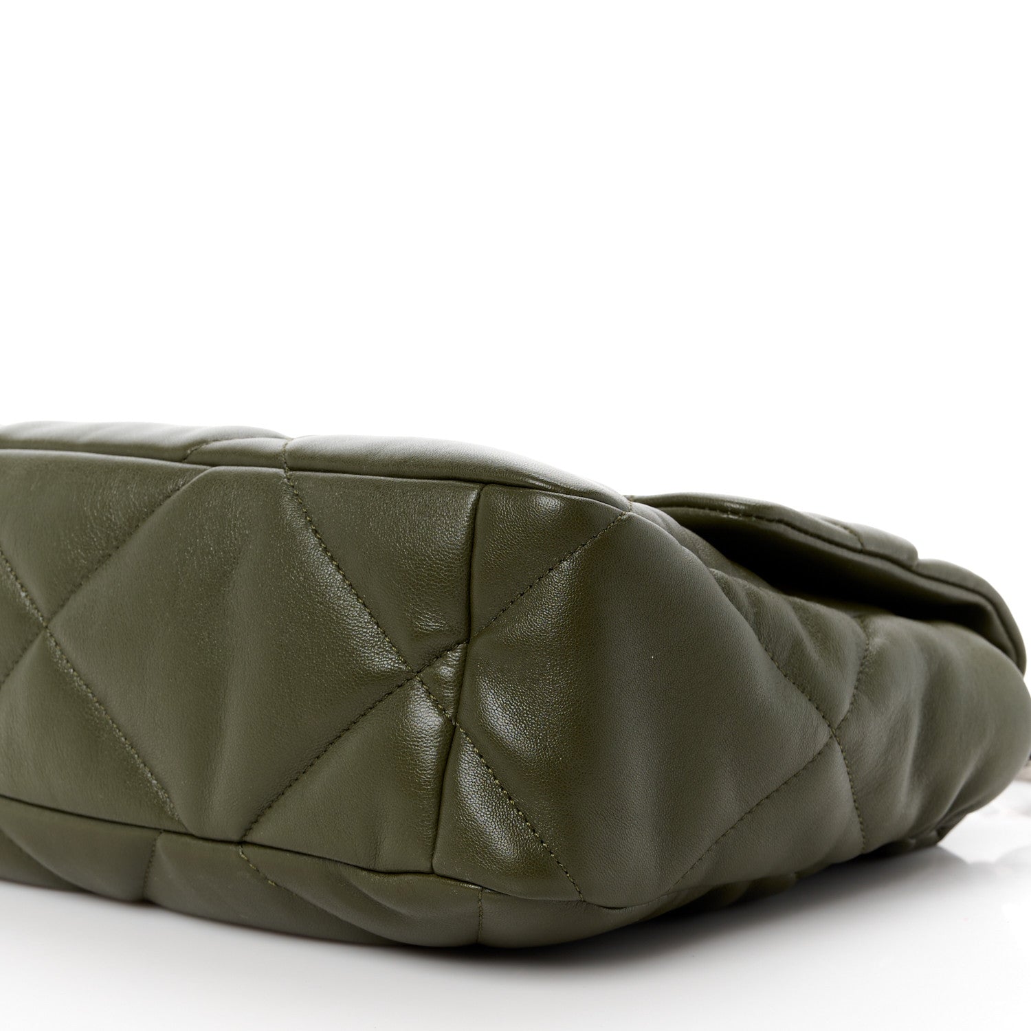 Chanel Lambskin Quilted Large Chanel 19 Flap Khaki 10 of 10