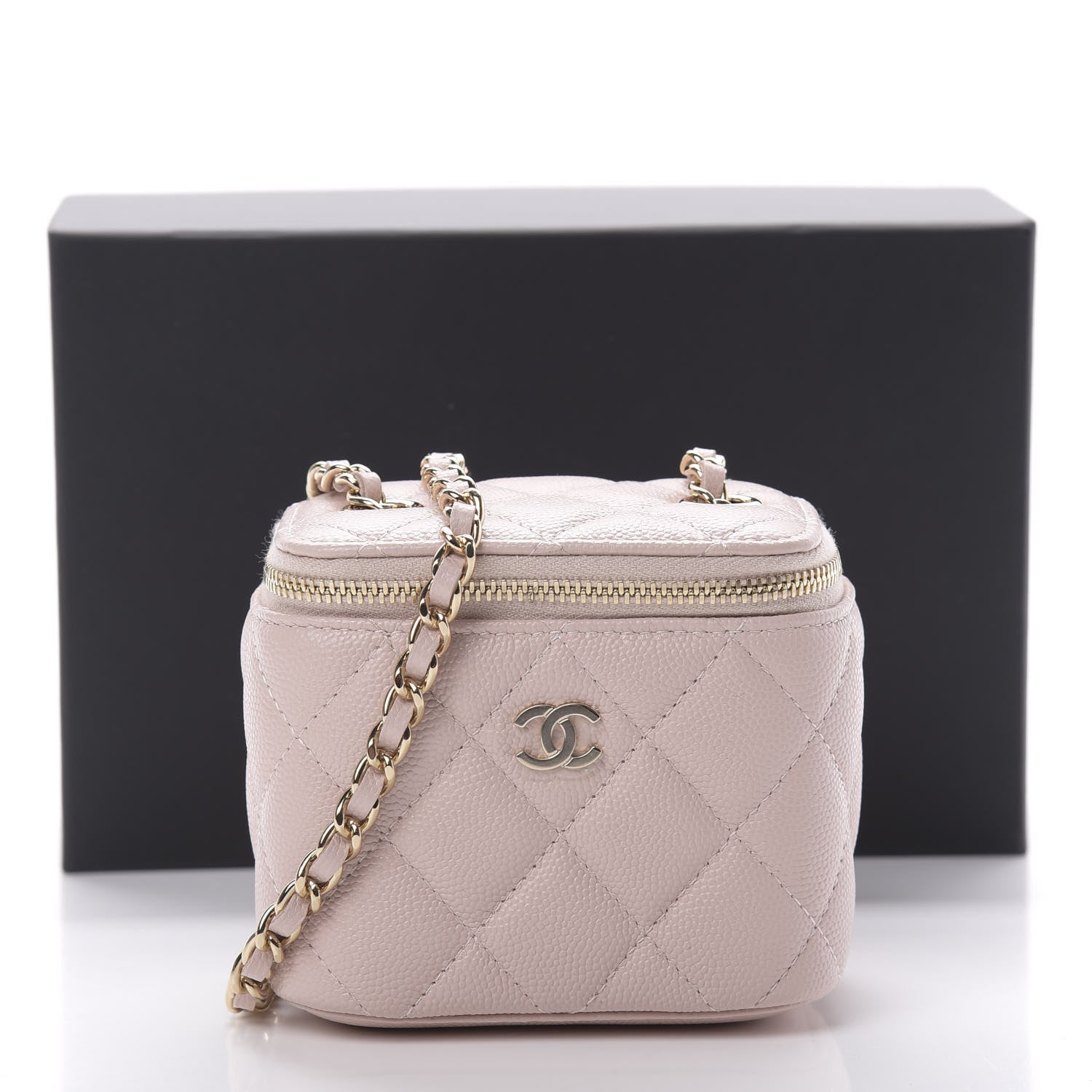 Chanel Caviar Quilted Mini Vanity Case With Chain Light Pink 11 of 11