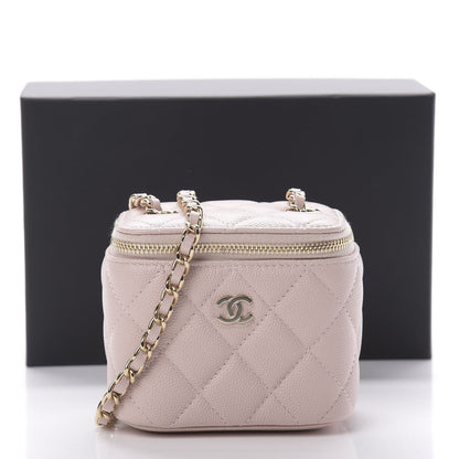 Chanel Caviar Quilted Mini Vanity Case With Chain Light Pink 11 of 11