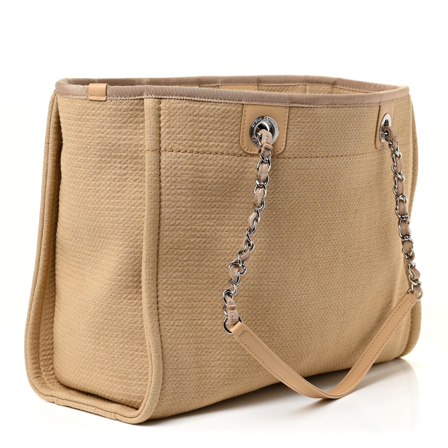 Mixed Fibers Small Deauville Tote Beige