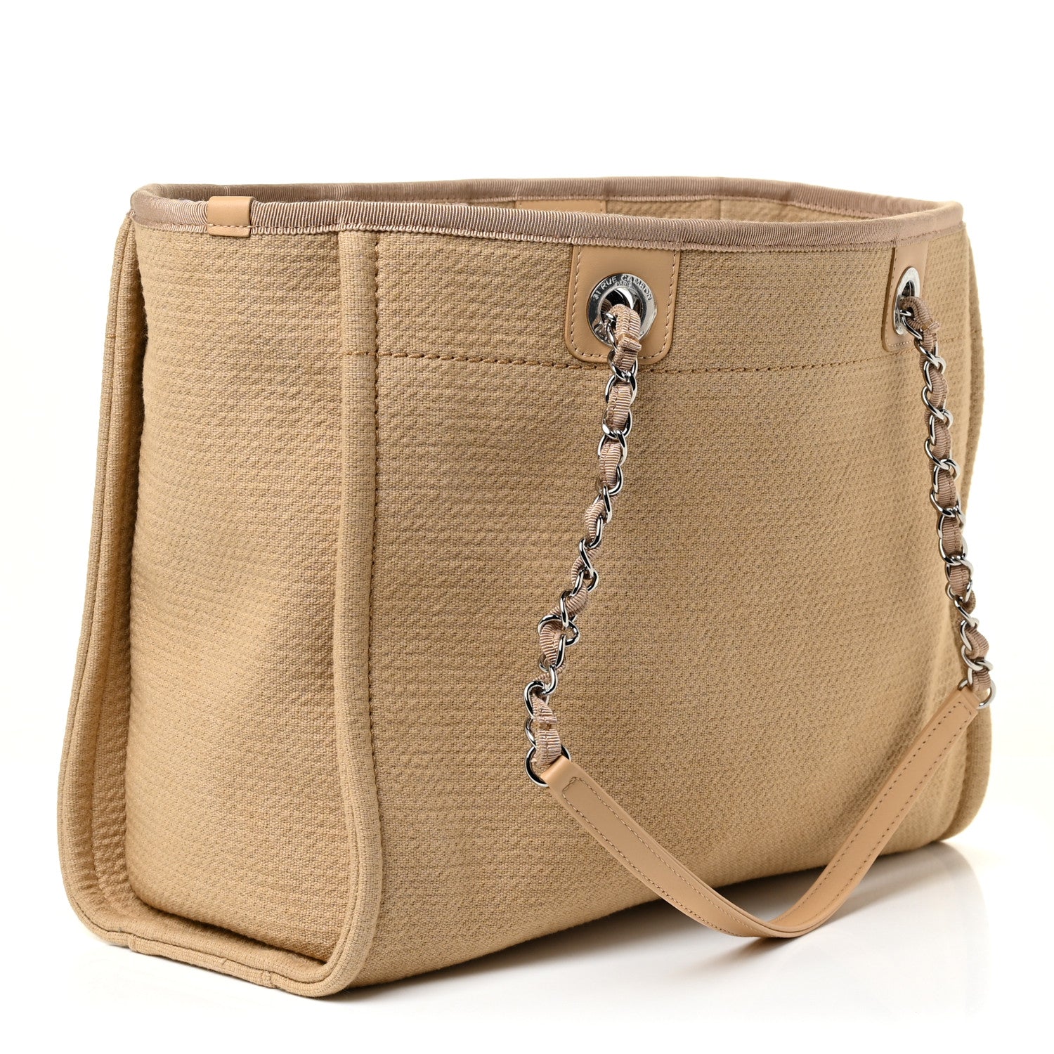 Chanel Mixed Fibers Small Deauville Tote Beige 3 of 11