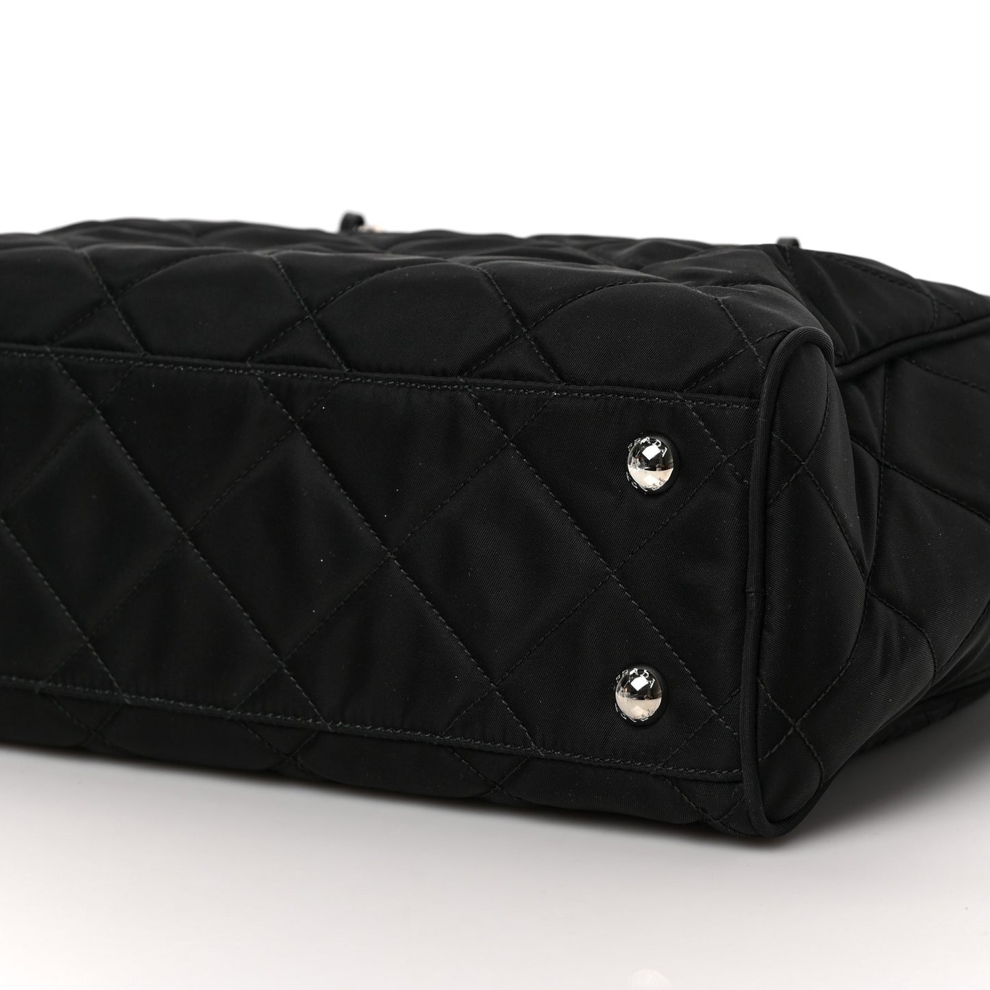 Nylon Tessuto Impuntu Quilted Shoulder Bag Black