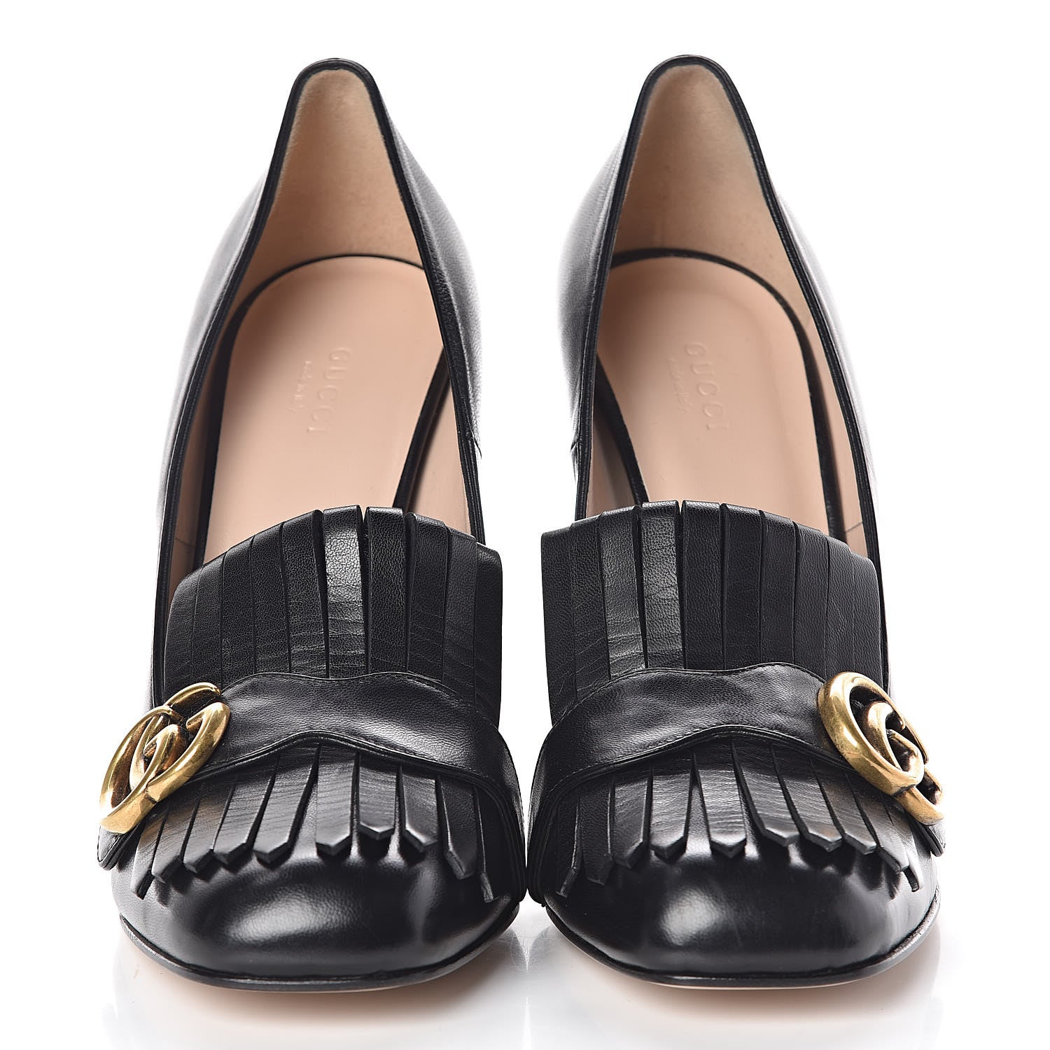 Gucci Malaga Kid GG Marmont Fringe 105mm Loafer Pumps 41 Black 2 of 8