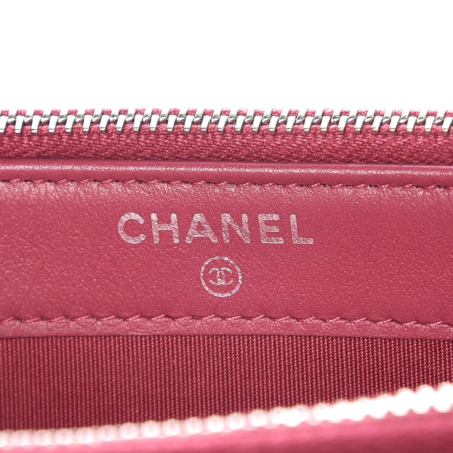 Lambskin Camellia Embossed Small Clutch With Chain Fuchsia