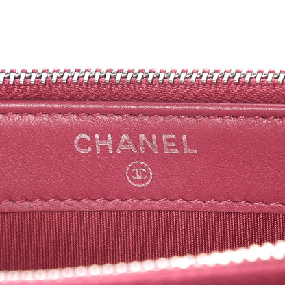 Chanel Lambskin Camellia Embossed Small Clutch With Chain Fuchsia 8 of 10