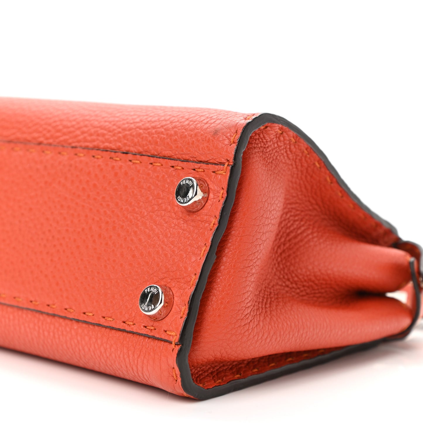 Cuoio Romano Selleria Mini Peekaboo Iconic Satchel Dark Orange