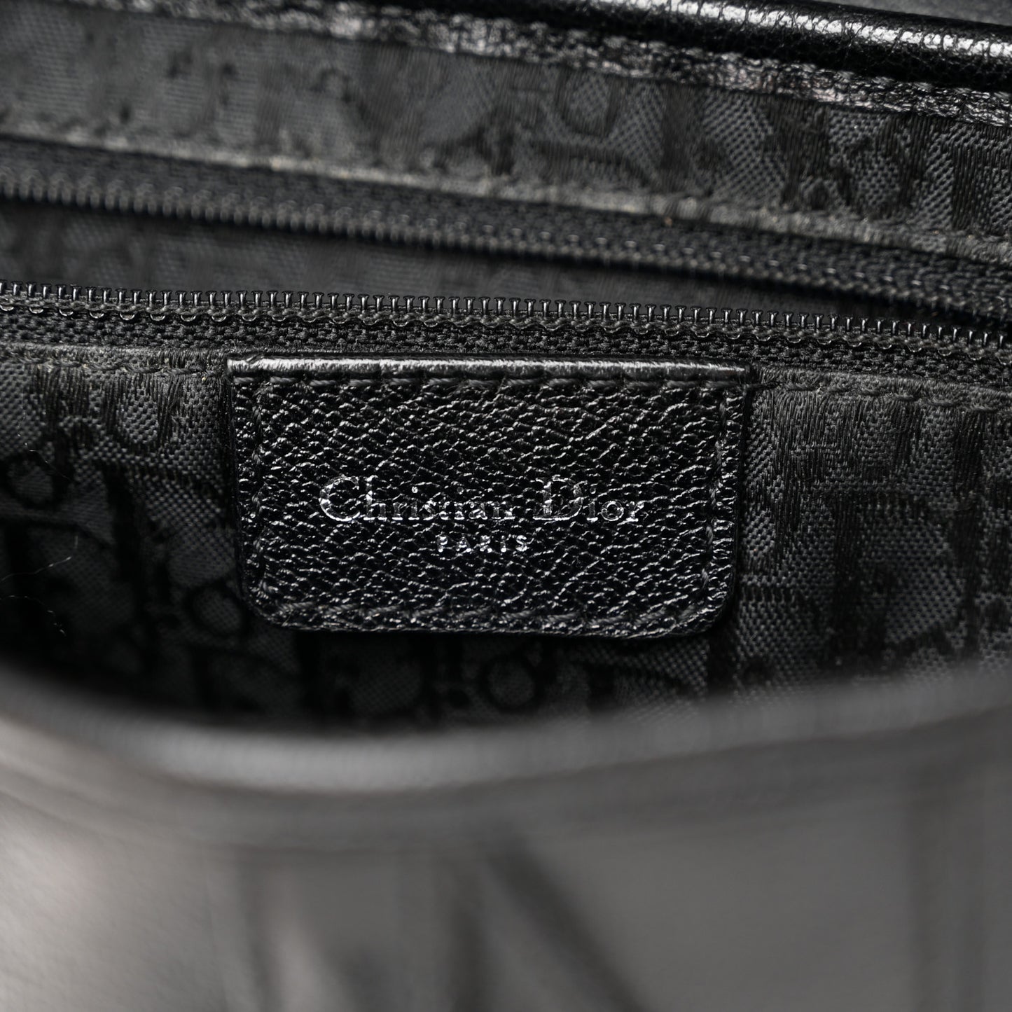Shiny Goatskin Saddle Bag Black