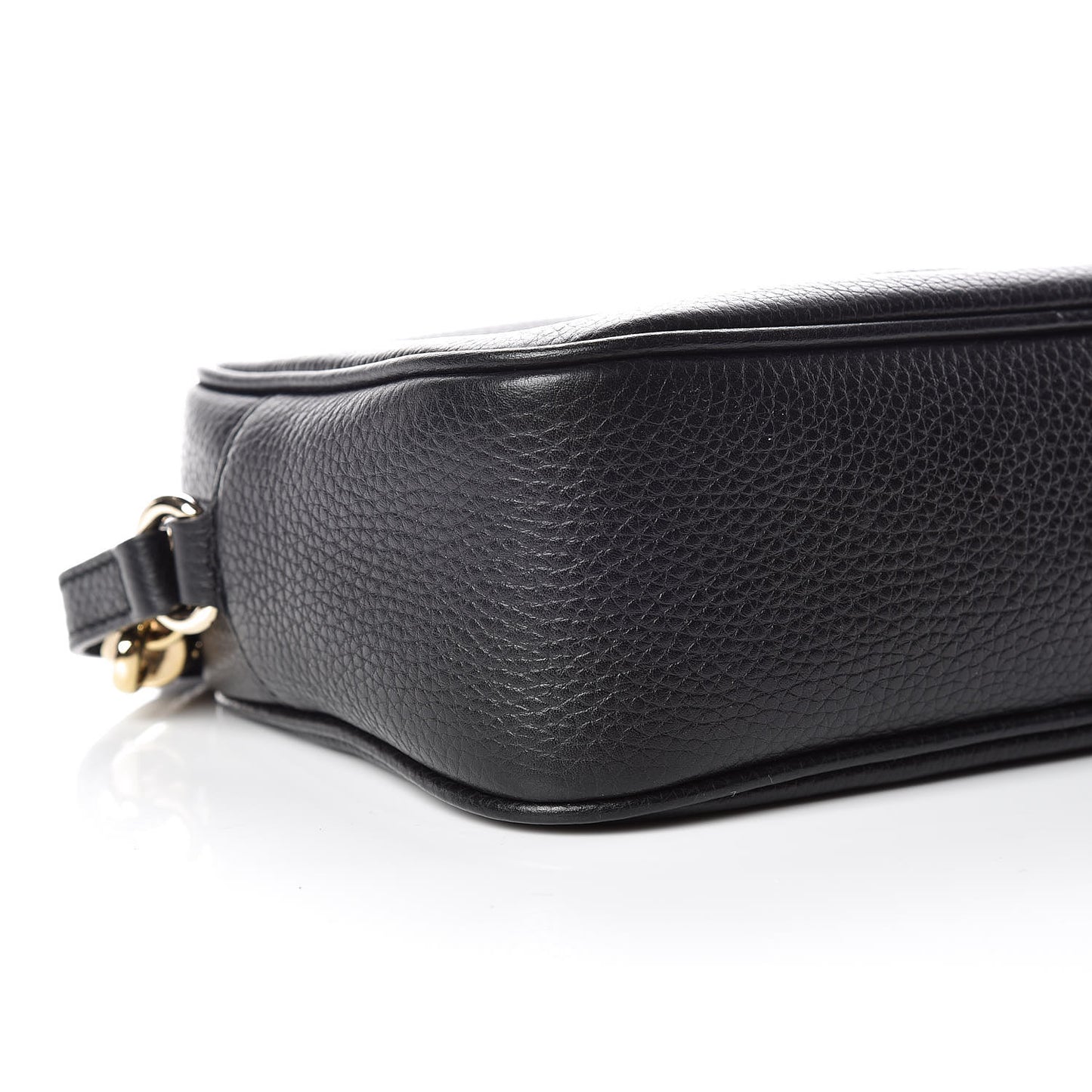 Pebbled Calfskin Small Soho Disco Bag Black