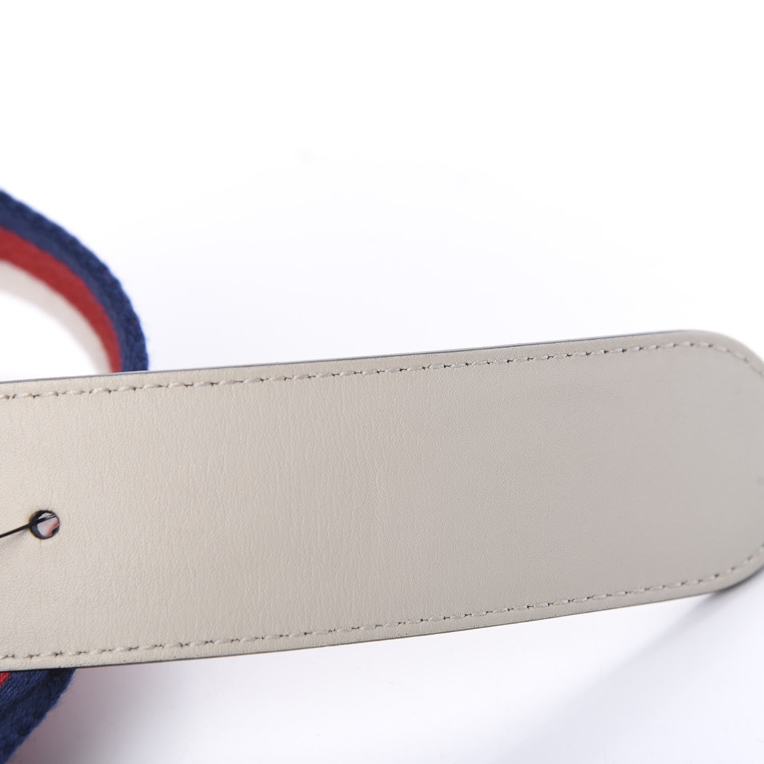 Gucci Nylon Calfskin Sylvie Web Double G 40mm Belt 80 32 Mystic White Hibiscus Red Maritime 6 of 8