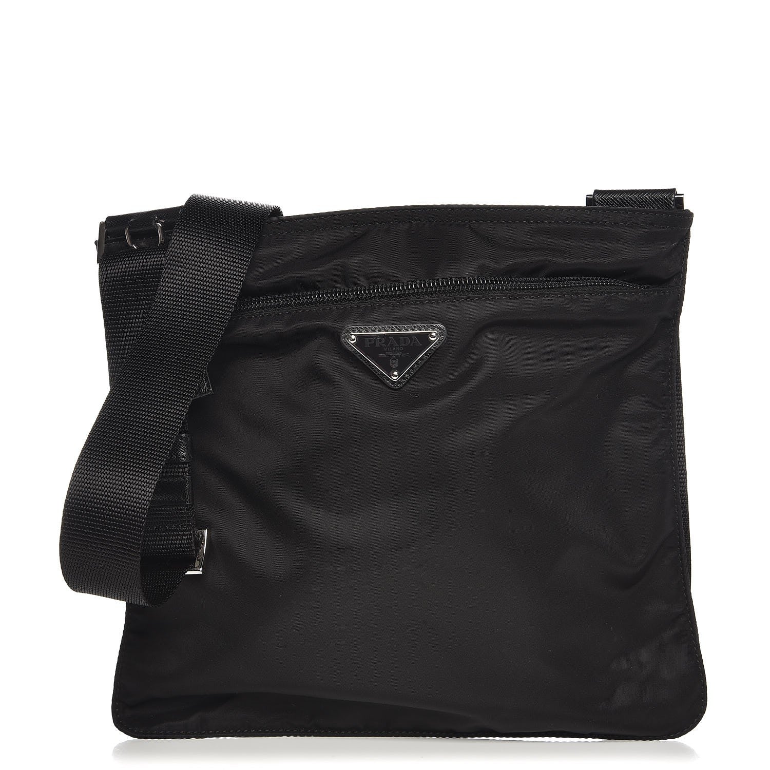 Prada Nylon Vela Small Flat Messenger Bag Black 1 of 11