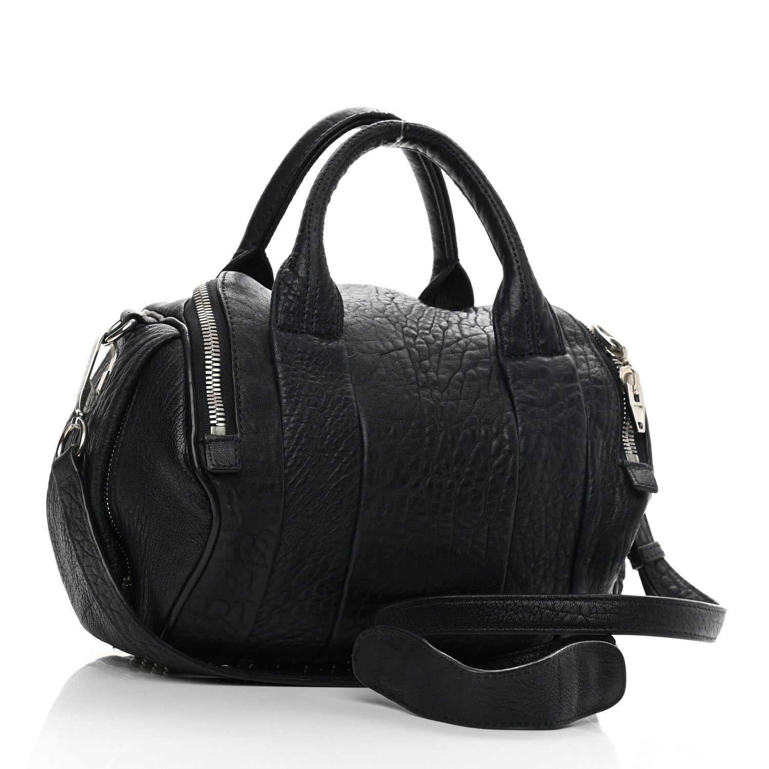 Alexander Wang Pebbled Lambskin Rockie Navy Rhodium Hardware 3 of 11