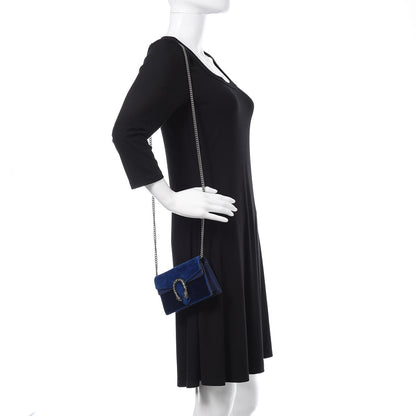 Gucci Velvet Super Mini Dionysus Shoulder Bag Cobalt 2 of 11