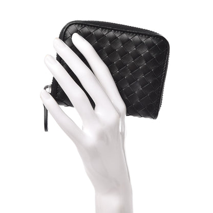 Bottega Veneta Nappa Intrecciato Zip Around Coin Purse Black 2 of 7