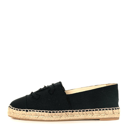 Chanel Denim Toile CC Espadrilles 41 Black 1 of 9