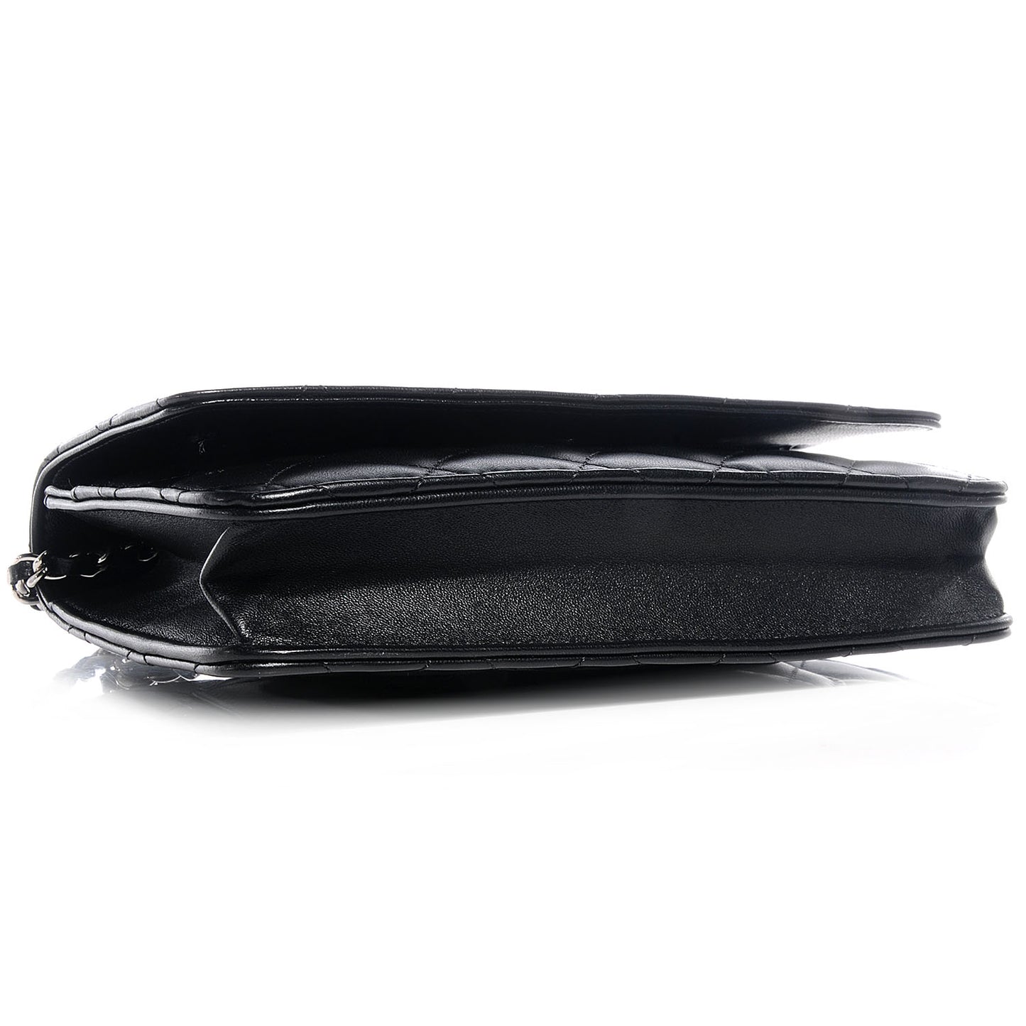 Lambskin Quilted Wallet On Chain WOC Black