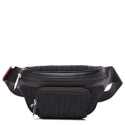 Fendi Neoprene Mesh Vitello Grace FF Pocket Belt Bag Black 1 of 8