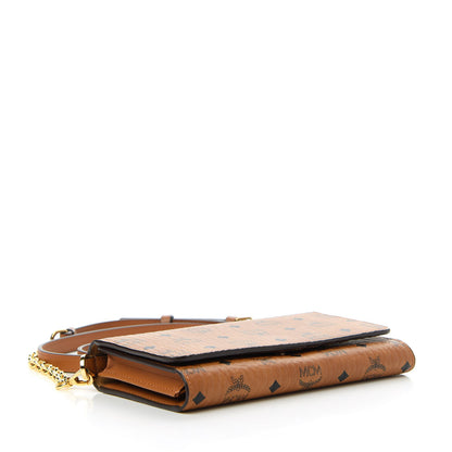 MCM Visetos Chain Wallet Crossbody Cognac 4 of 10