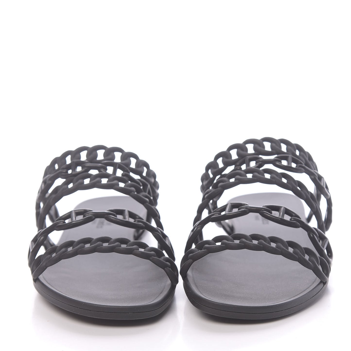Rubber Chaine d'Ancre Nude Sandals 38 Black