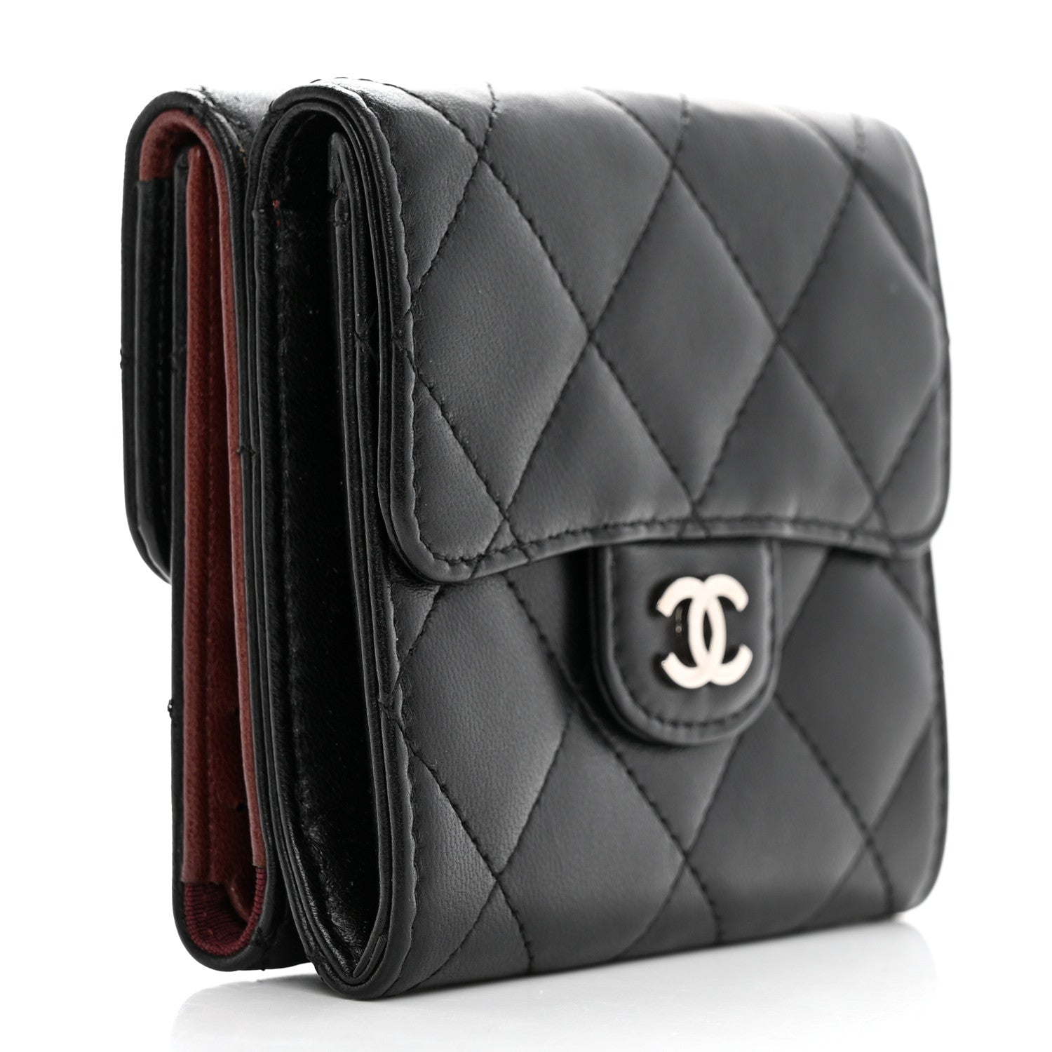 Chanel Lambskin Quilted Double Sided Wallet Black 3 of 12