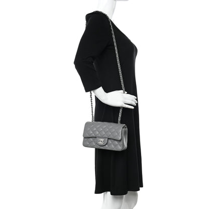 Chanel Caviar Quilted Mini Rectangular Flap Grey 2 of 13