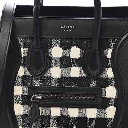 Celine Canvas Calfskin Nano Luggage White Black 18 of 18
