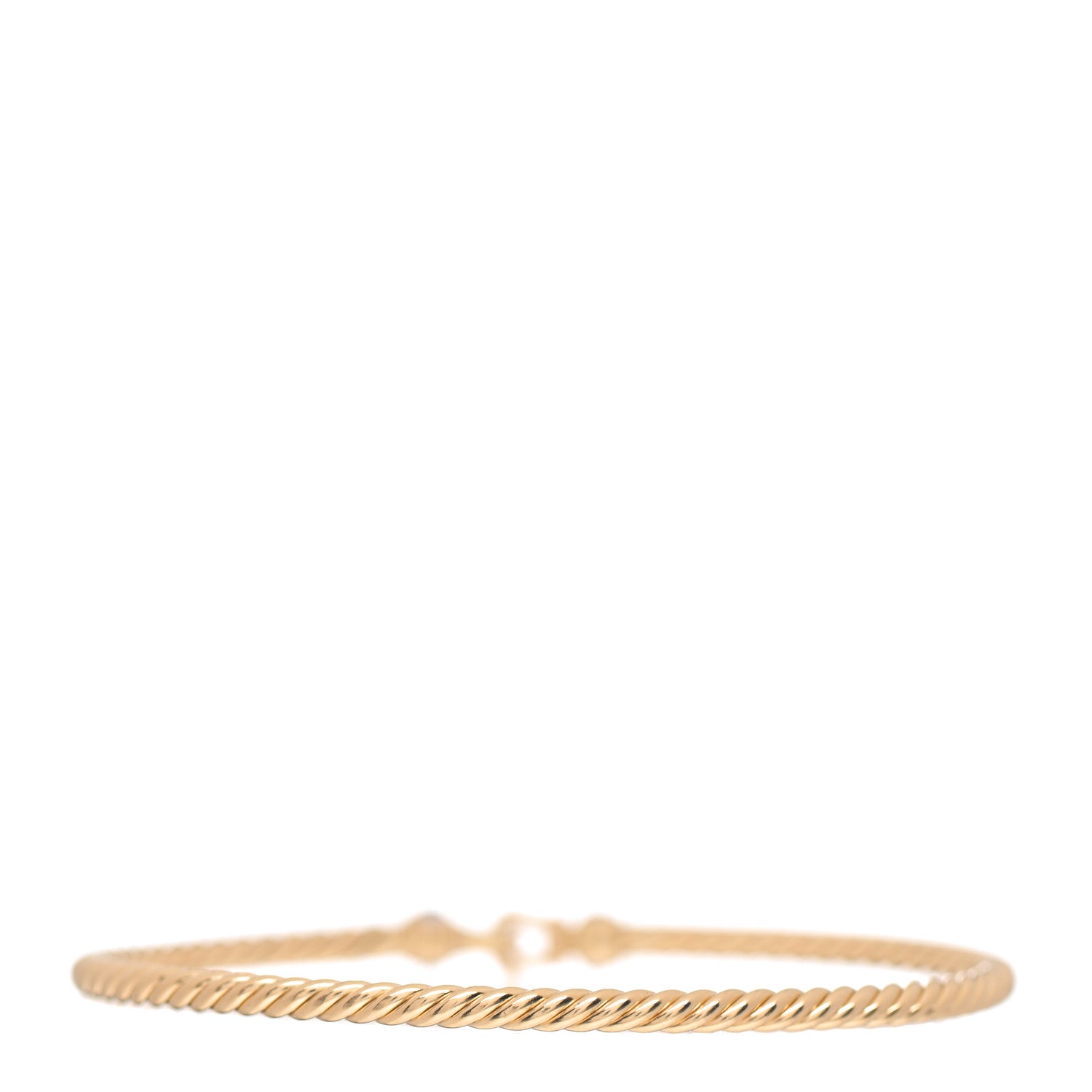 David Yurman 18K Yellow Gold Diamond 2.6mm Cable Collectibles Buckle Bracelet 3 of 4