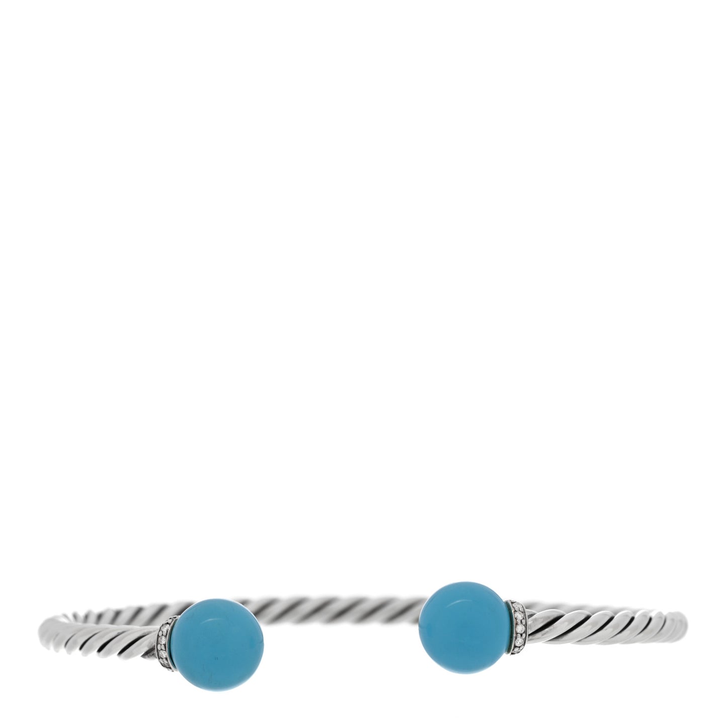 Sterling Silver Diamond Turquoise 9mm Solari Bracelet