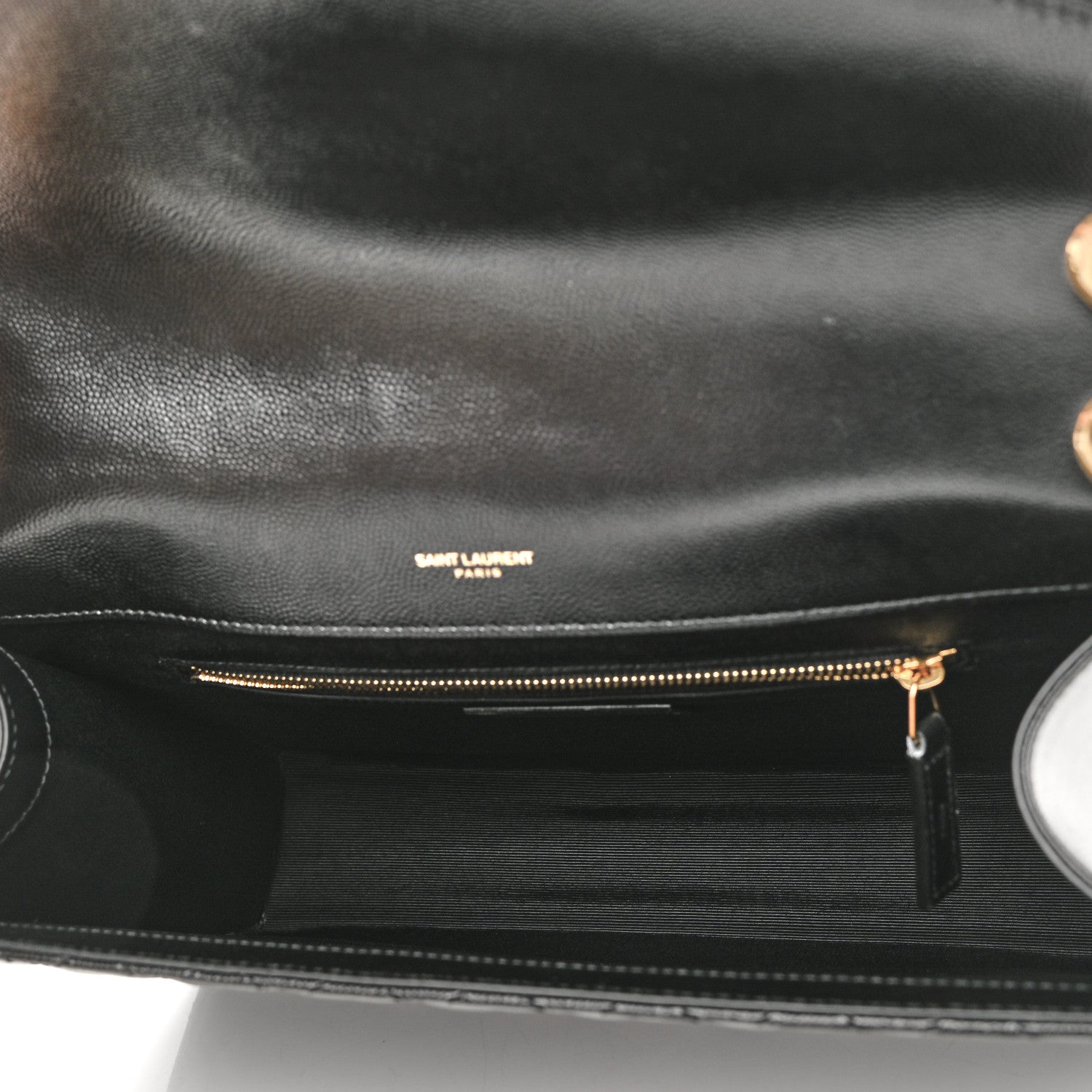 Saint Laurent Grain De Poudre Textured Mixed Matelasse Large Triquilt Monogram Satchel Black 5 of 12