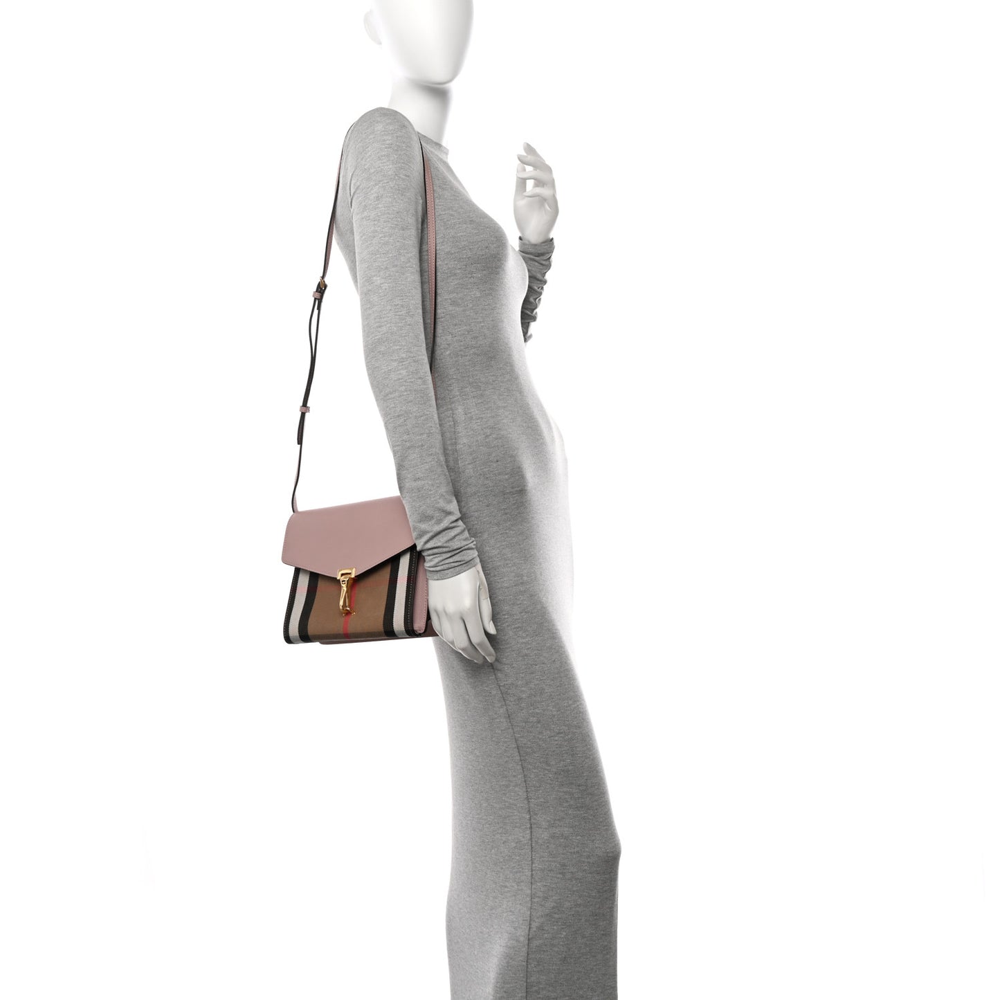 Derby Calfskin House Check Small Macken Crossbody Bag Pale Orchid