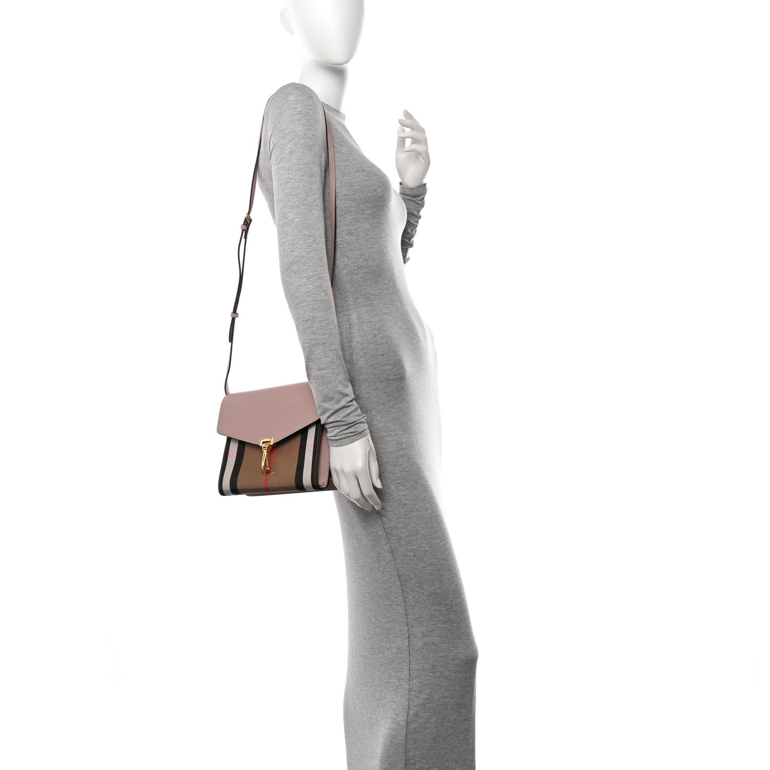 Burberry Derby Calfskin House Check Small Macken Crossbody Bag Pale Orchid 2 of 12