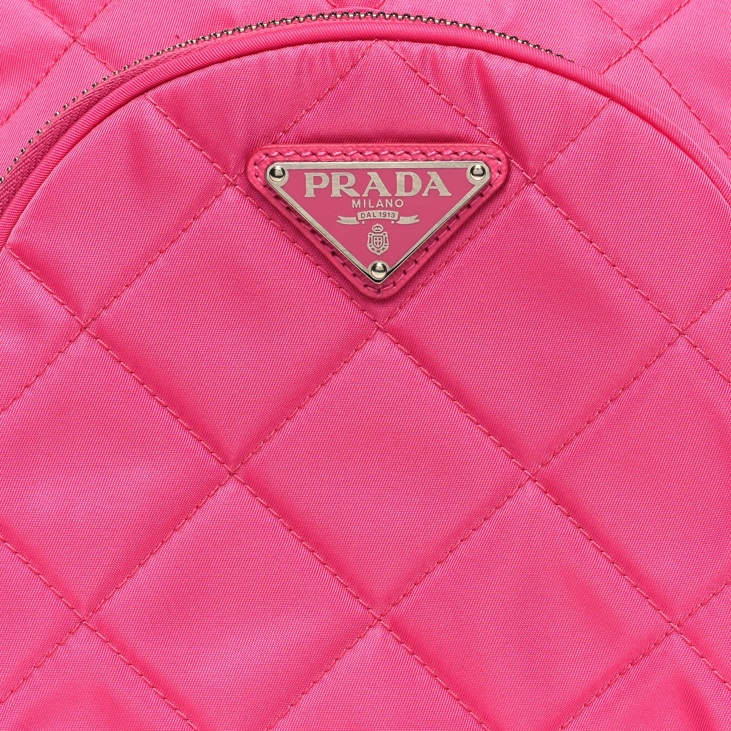 Nylon Tessuto Impuntu Quilted Backpack Fuxia