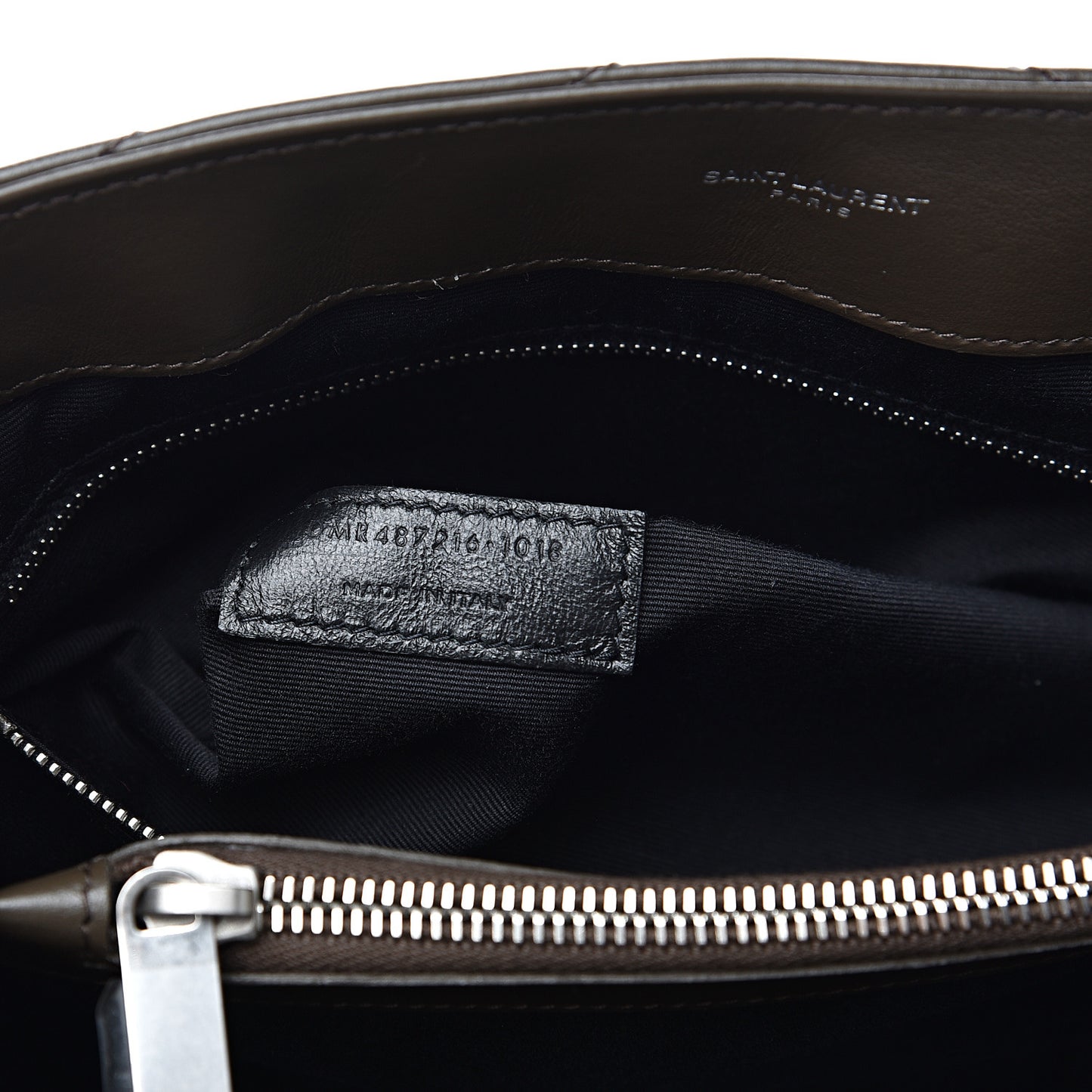 Calfskin Y Quilted Monogram Medium Loulou Monogram Chain Satchel Kaki Fonce