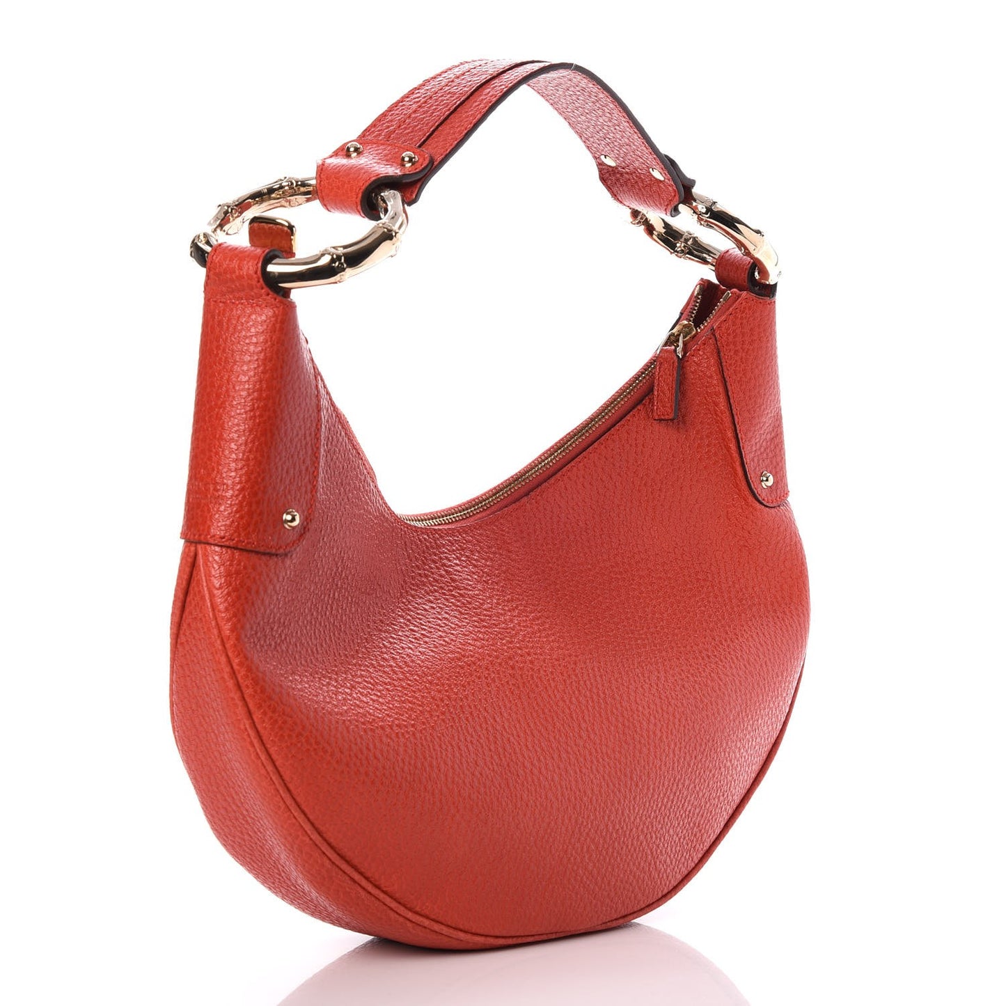 Leather Half Moon Bamboo Ring Hobo