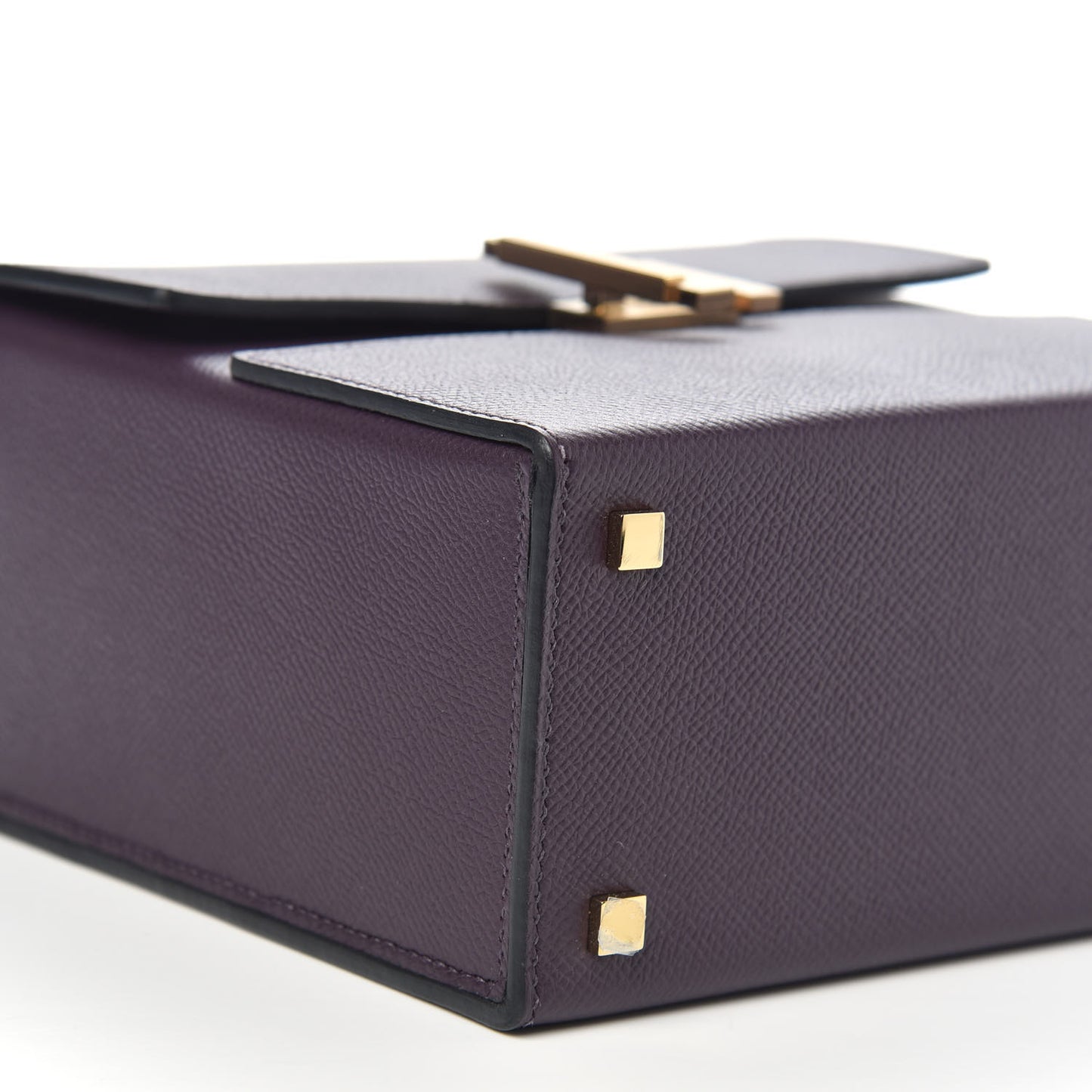 Epsom Cinhetic Boxy Top Handle Bag Raisin