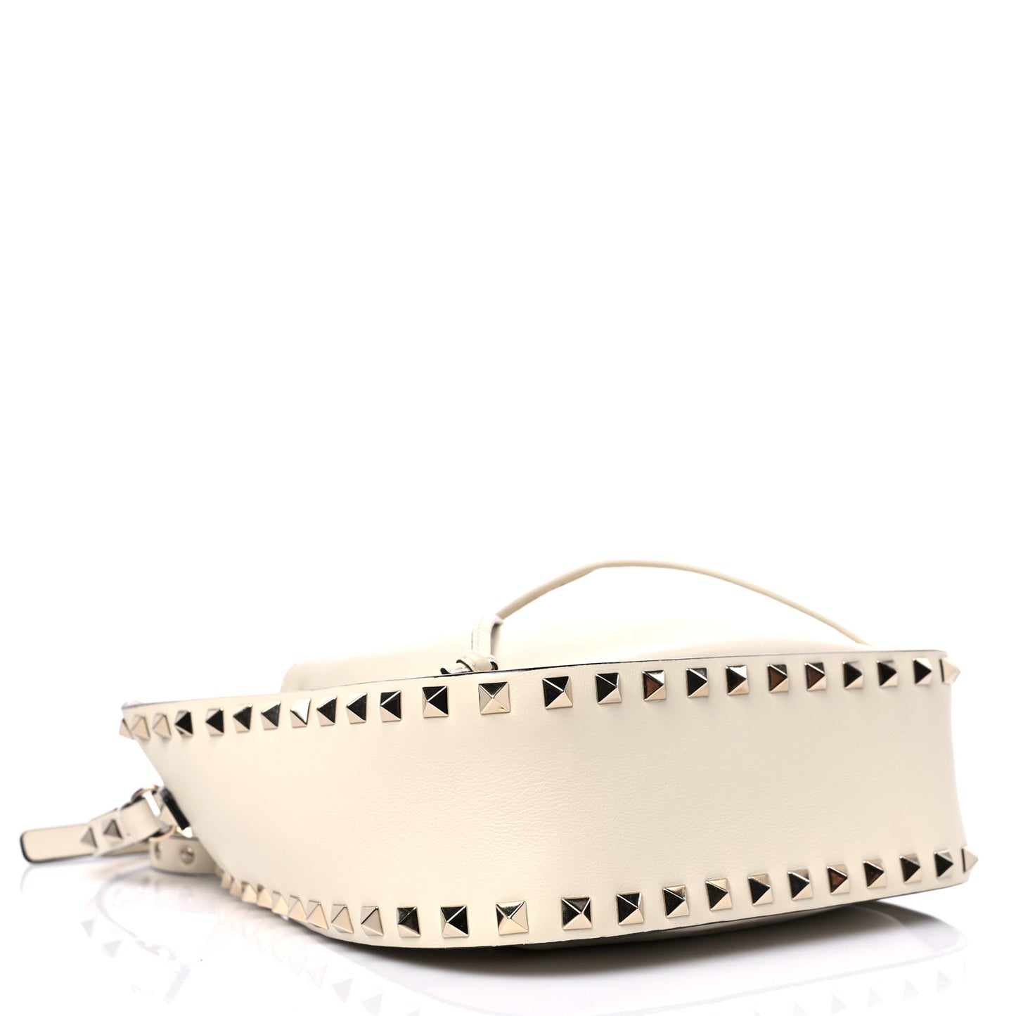 Calfskin Rockstud Bucket Bag Ivory